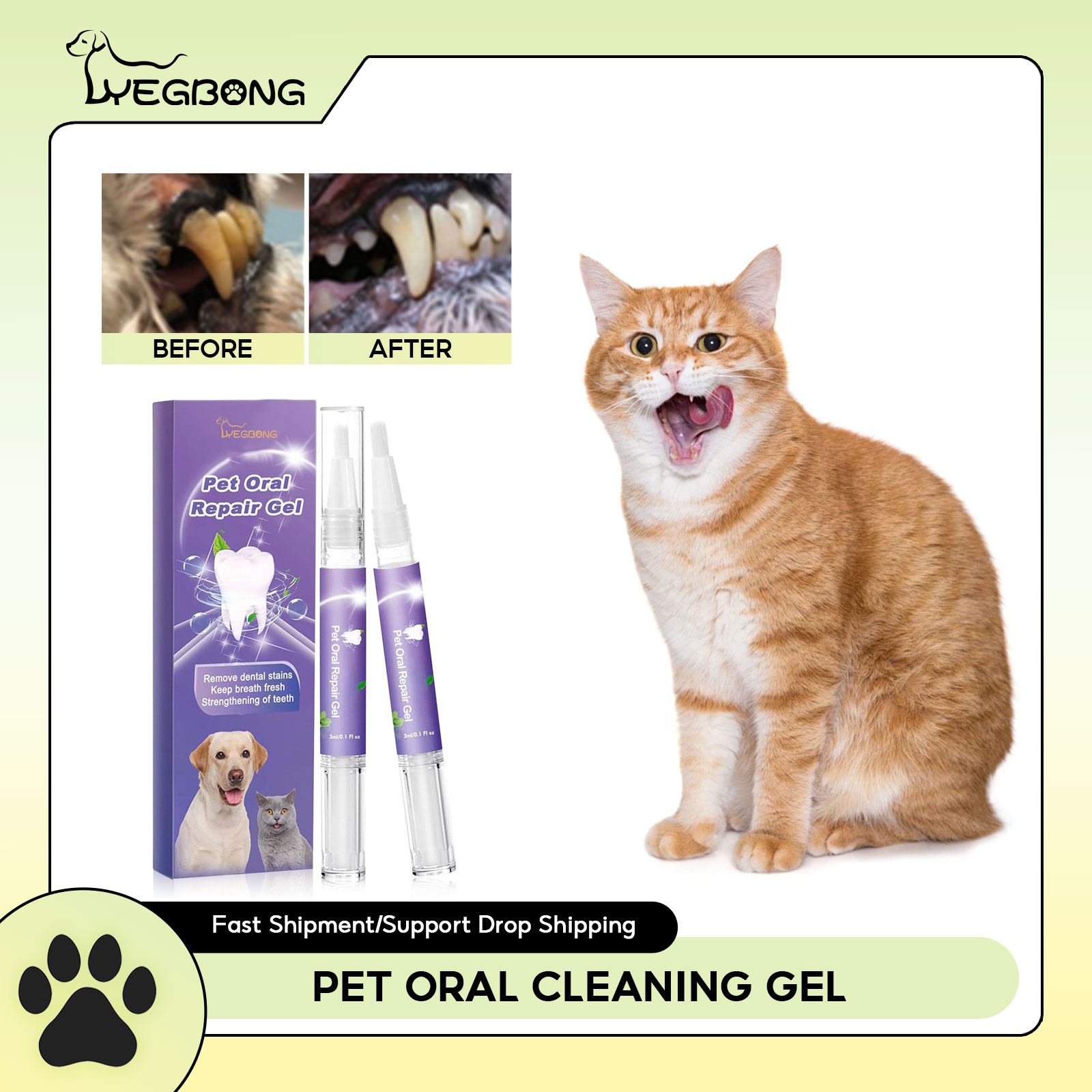 Teeth Whitening Mouthwash - Gel per la riparazione orale dell'animale